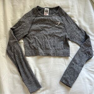 Gymshark Heathered Gray Vital Seamless Long Sleeve Top